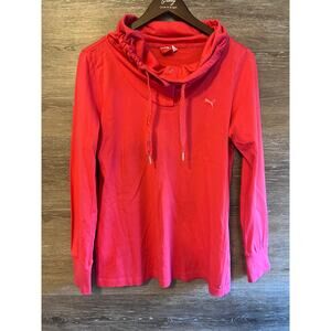Puma shirt high neck Size Large Pink Women Long Sleeves Active